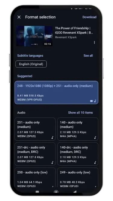 Seal APK v1.13 – Official Download for Android 22 Seal app format selection