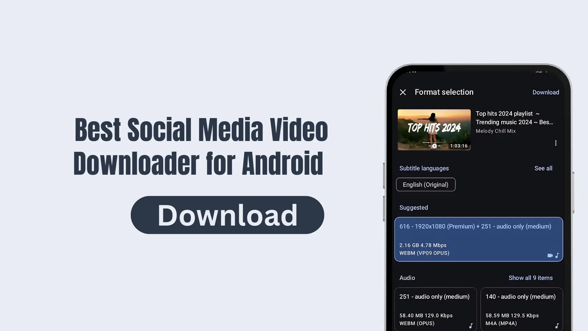 Social Media Video Downloader App for Android
